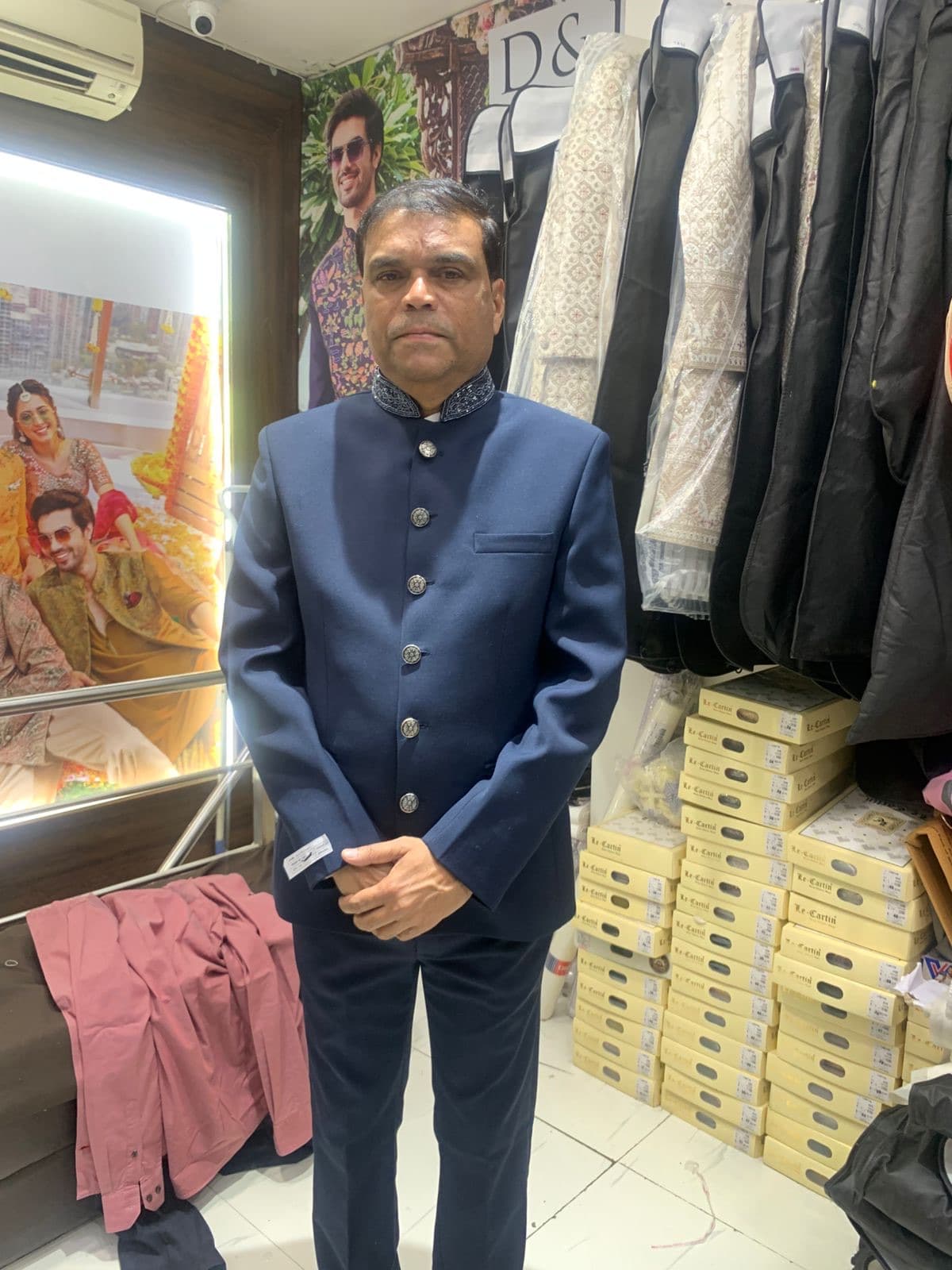Navy bandhgala jacket